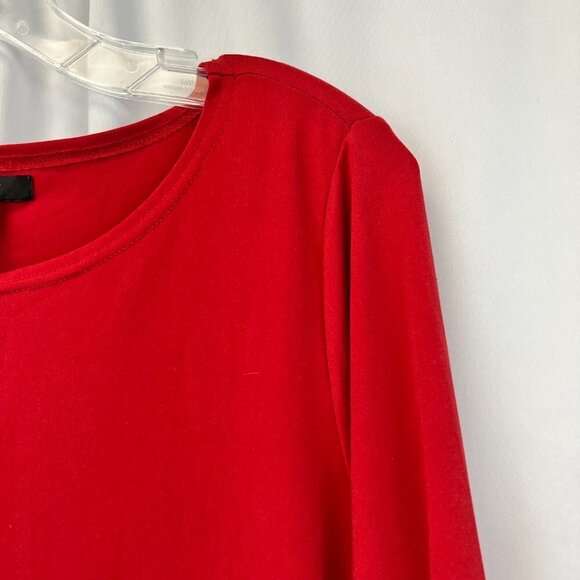 Alfani Womens Red Ruffle Bell Sleeve Round Neck Pullover Blouse Top Size Small - Picture 5 of 8